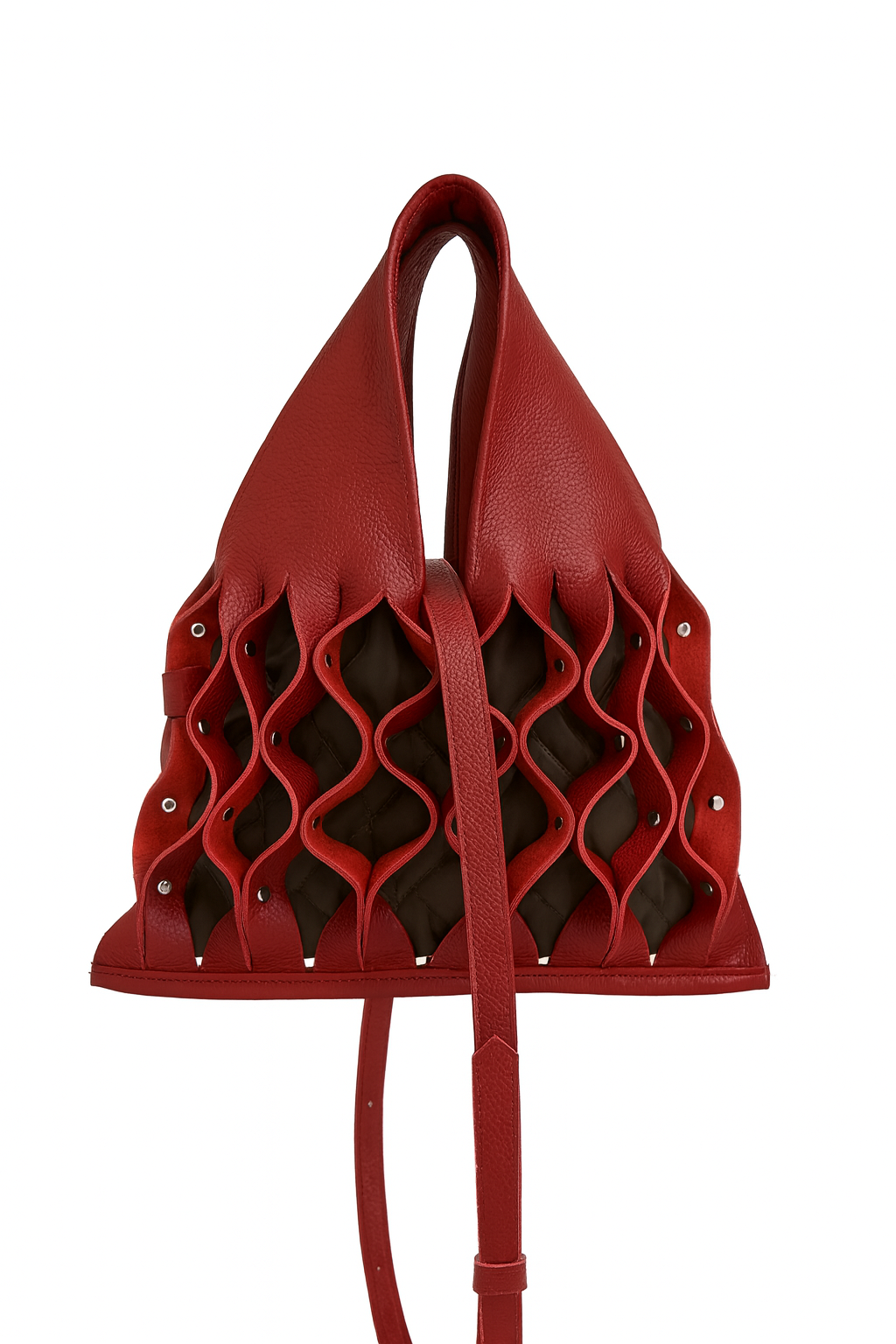 BOLSO PETIT PIEL GRANATE DE DALAS HANDMADE