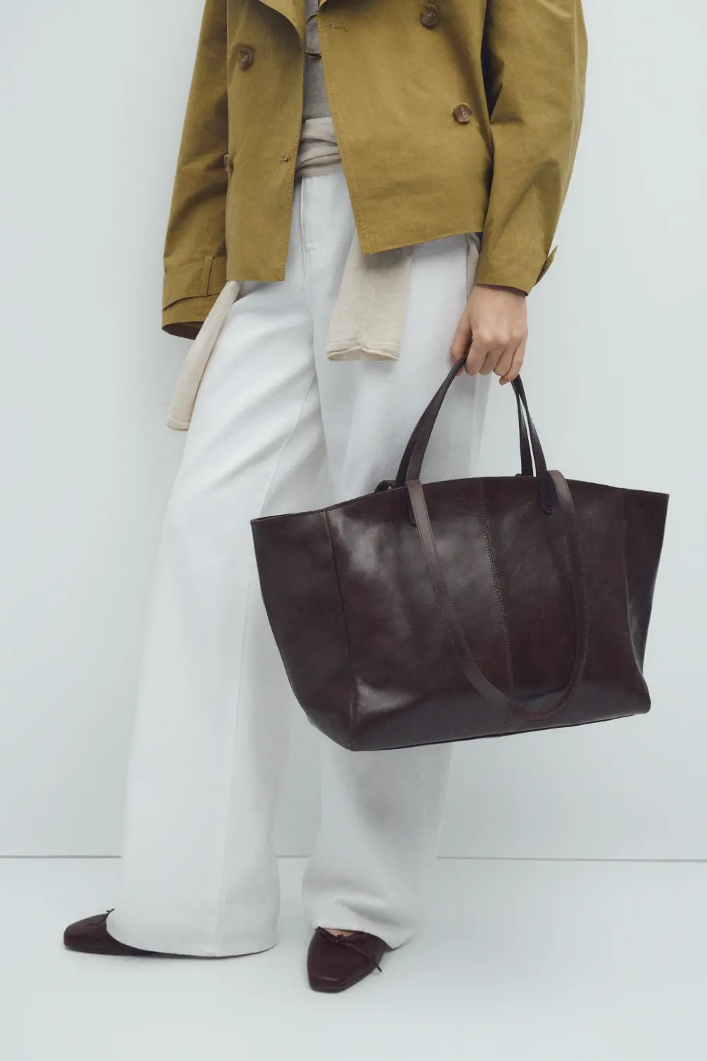 BOLSO CAPAZO PIEL CHOCOLATE DE ESEOESE