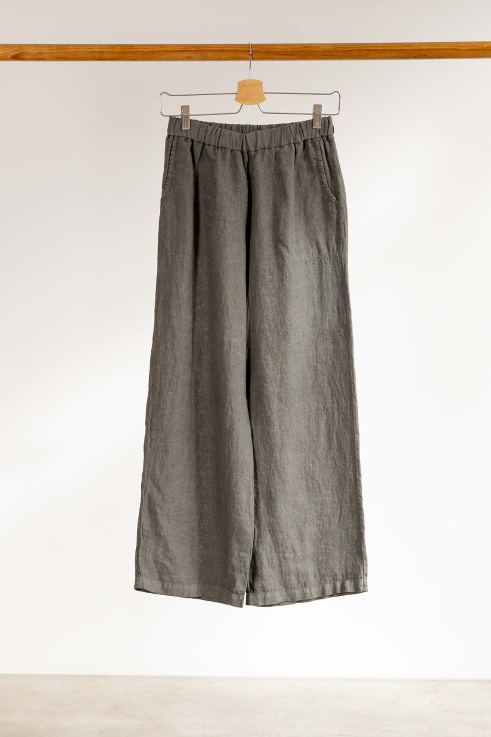 PANTALÓN LINO ANTRACITA DE SKANDAL