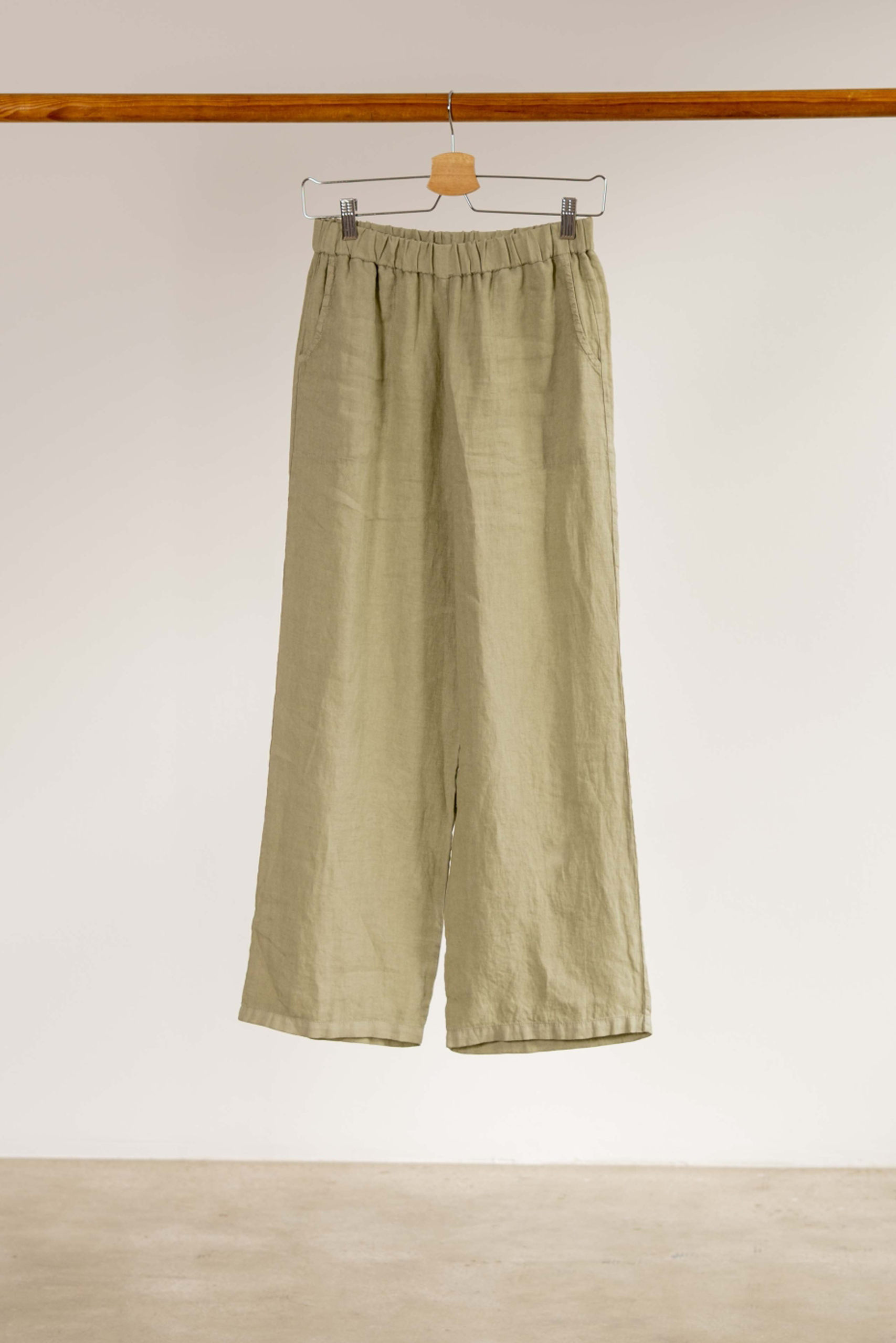 PANTALÓN LINO SALVIA DE SKANDAL